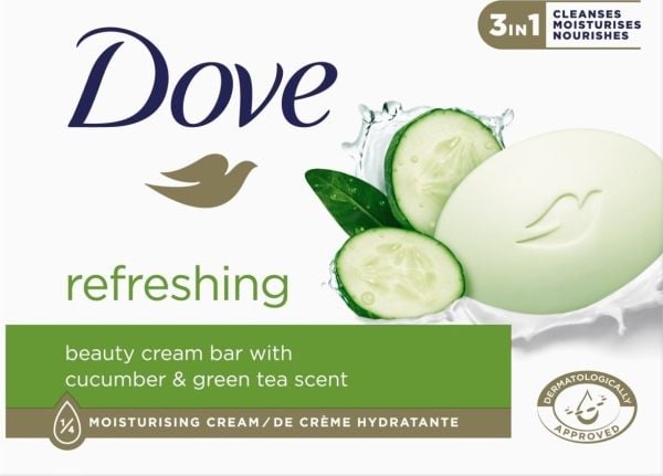 Dove Refreshing 3-i-1 såpe 90 g - Agurk & grønn te