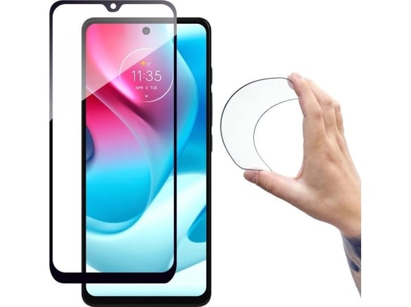 Full Cover Flexi Nano Glass Film herdet glass med Moto G60s-ramme