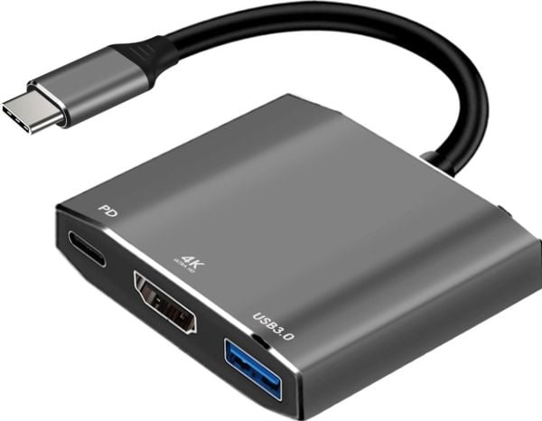 Dockningsstation/replikator Art USB-C hane / HDMI hona 4K 60Hz, 1x USB3.0, USB-C 0,15 m