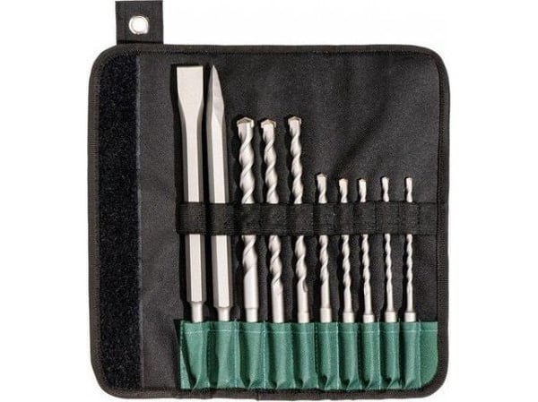 Metabo - Drillbit- og meiselsett - for betong, murverk, stein - hammerbit - 10 deler - SDS-plus - lengde: 210 mm, 160 mm, 250 mm