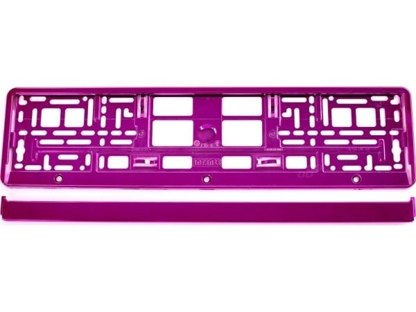 AMiO metallisert nummerskilt-ramme rosa AMiO-71457/01170R