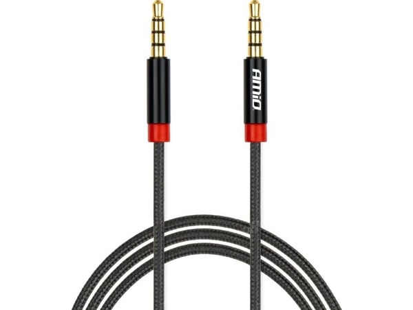 AMiO Aux-kabel mini-jack 3,5 mm flettet 100 cm amio-03269