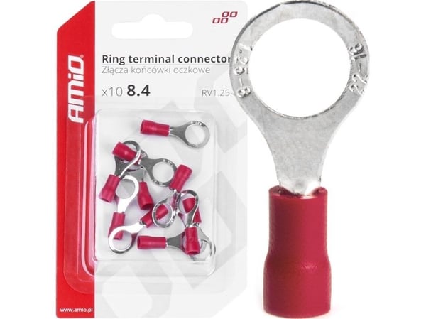 AMiO terminaler øye/kabelsko 8,4 mm 10 stk - amio-03079