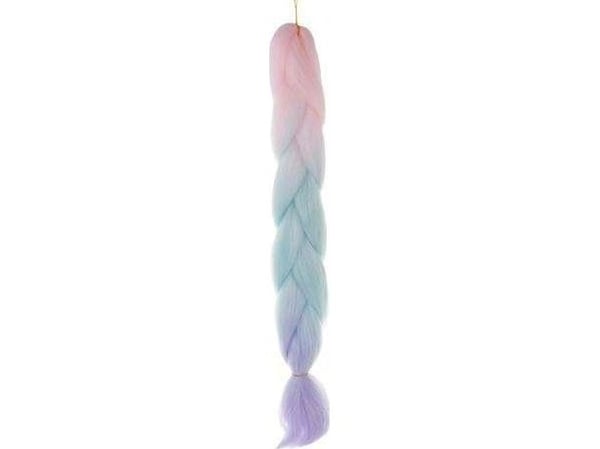 Iso Trade syntetiske flettehår Ombre rosa/sort/blå W10341