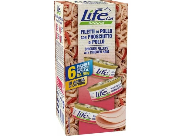 Life Cat Care våtfôr til katt, kylling-skinke 6x50 g