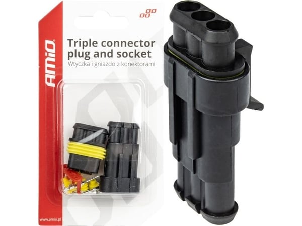 AMiO superseal 3-pinninen hermeettinen liitinkuutio amio-03519 amio-03519