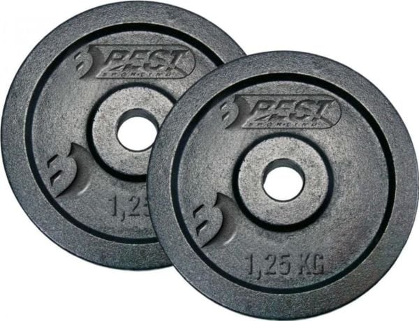 Sportvekt i støpejern svart 2x1,25 kg Ø 30 mm