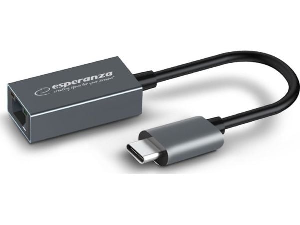 Esperanza ENA102, 10,100,1000 Mbit/s, 10/100/1000, IEEE 802.3, IEEE 802.3ab, IEEE 802.3u, Cat6, Grafitt, 1 stykker