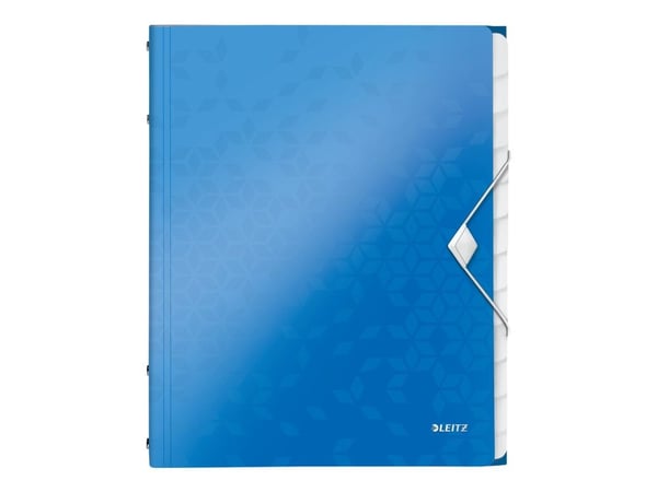 Leitz WOW - Klassifikasjonsmappe - 12 rom - 12 deler - for A4 (210 x 297 mm) - kapasitet: 200 ark - med fliker - metallic blå