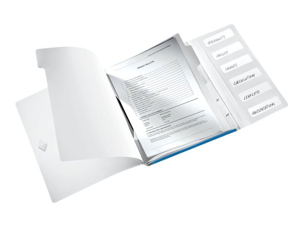 Leitz WOW - Klassifikasjonsmappe - 6 rom - 6 deler - for A4 (210 x 297 mm) - kapasitet: 200 ark - med fliker - metallic blå