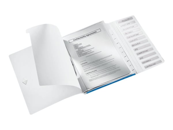 Leitz WOW - Klassifikasjonsmappe - 12 rom - 12 deler - for A4 (210 x 297 mm) - kapasitet: 200 ark - med fliker - metallic blå