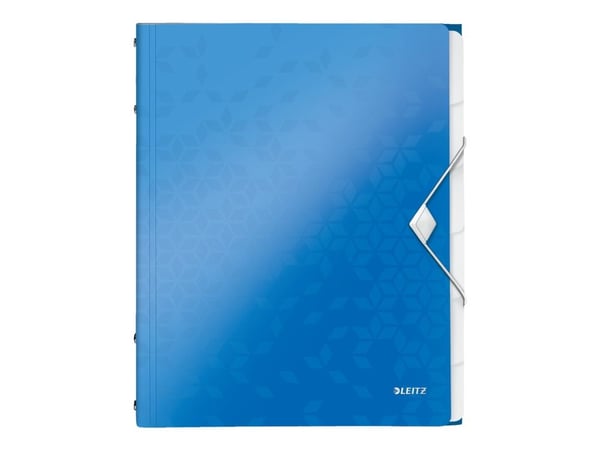Leitz WOW - Klassifikasjonsmappe - 6 rom - 6 deler - for A4 (210 x 297 mm) - kapasitet: 200 ark - med fliker - metallic blå