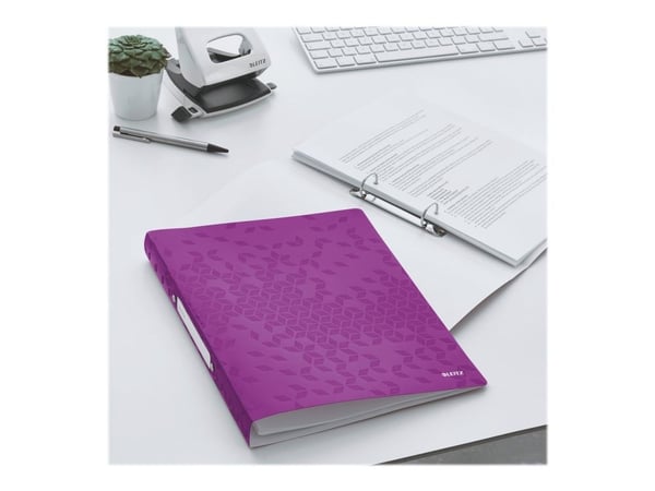 Leitz WOW - Ringpärm - för A4 (210 x 297 mm) - kapacitet: 190 ark - lila metallic