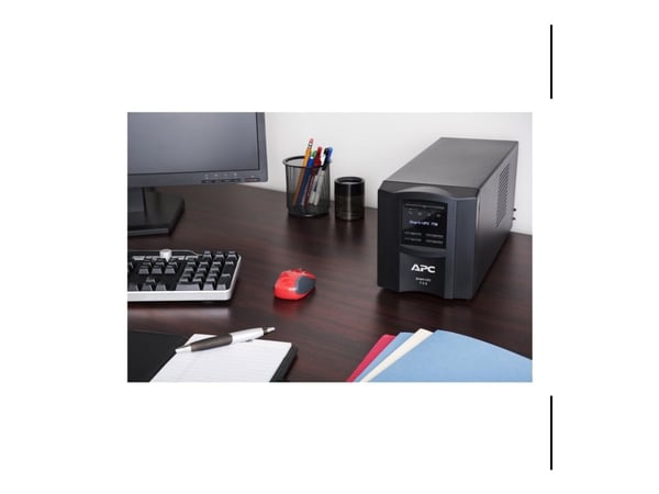 APC Smart-UPS 750VA LCD - UPS - AC 120 V - 500 watt - 750 VA - enkeltfase - Ethernet, RS-232, USB - utgangskontakter: 6 - svart - APC Take-Back - m...