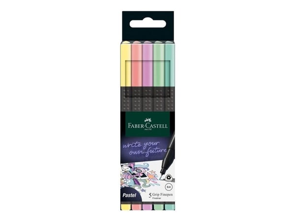 Faber-Castell FINEPEN - Fineliner - pastel colors - food coloring ink - 0.4 mm - fin (en pakke 5)
