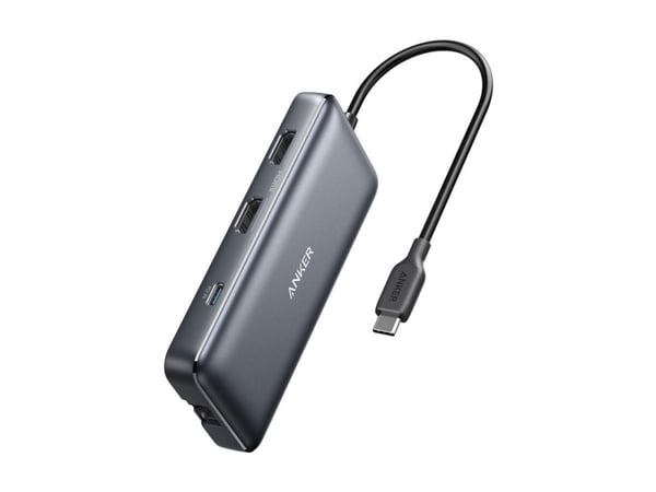 Anker PowerExpand 8-in-1 USB-C PD Media Hub - Dokkingstasjon - USB-C - 2 x HDMI - 1GbE