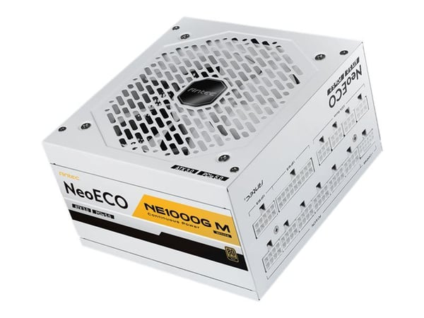 Antec Neo Eco NE1000G M - Nätaggregat (intern) - ATX12V 3.0 - 80 PLUS Gold - AC 100-240 V - 1000 Watt - aktive PFC - Europa - vit