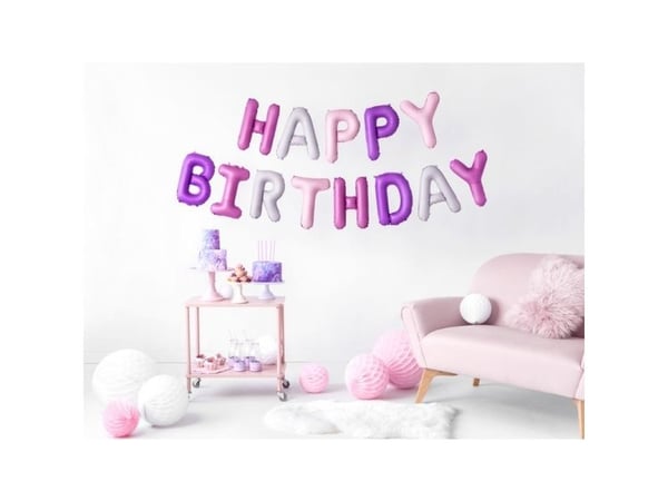 Happy Birthday folieballong 340x35 cm