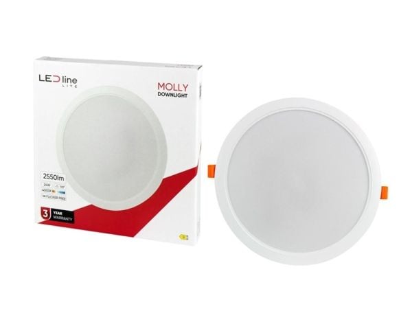 Ledline innfelt LED-lysarmatur MOLLY 40K 24W 2550LM