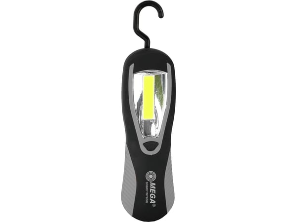 Mega lommelykt til verksted 3W COB, 3xAA, 200 lm, magnet