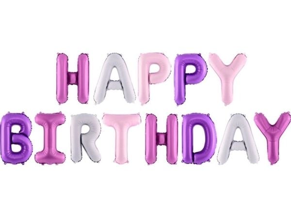 Happy Birthday folieballong 340x35 cm