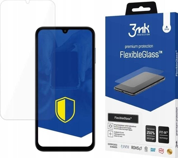 3MK FlexibleGlass, Samsung, Galaxy M15 5G, Antibakteriell, Slagbestandig, Ripebestandig, Knusesikker, Gjennomsiktig, 1 stykker