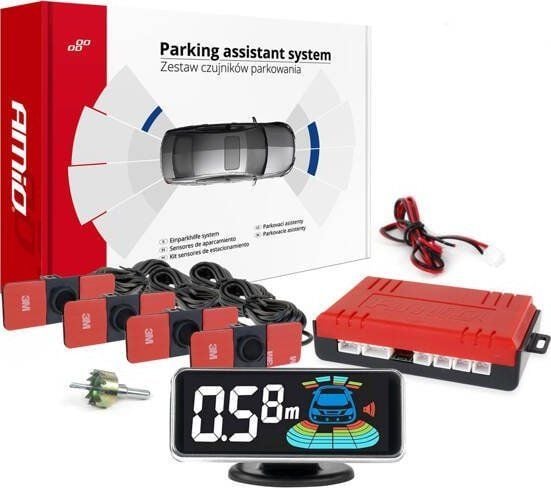 AMiO parkeringssensorer bak, svarte, innvendige LED 3D AMIO-03190