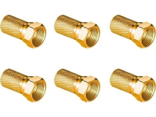 Vayox Sat F-liitin 6,8 mm Gold CU LB0104 Vayox (6 kpl:n pakkaus) PAK.