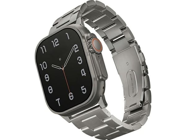 Uniq armbånd til Apple Watch 42/44/45/49 mm Series 1/2/3/4/5/6/7/8/9/SE/SE2/Ultra/Ultra 2 i rustfritt stål sølv/titan