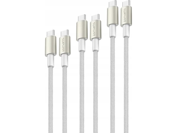 4smarts 540621, USB C, USB C, USB 2.0, 0,48 Gbit/s, Sølv, Hvit