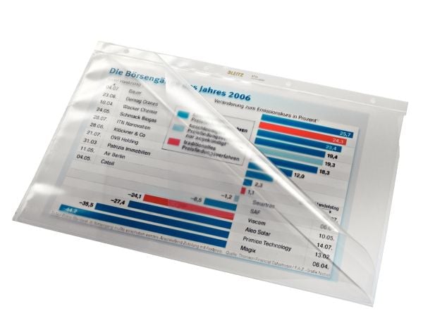 Leitz - Arkbeskytter med sidemating - for A4 (210 x 297 mm) - krystallklar