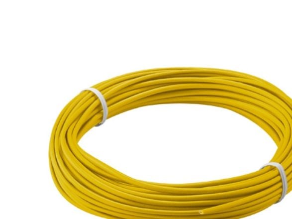 Wentronic Goobay kuparisäikeinen kuparilanka, eristetty, keltainen, 10 m - 1-johdin, monijohdin (18 x 0,1 mm) (55041)