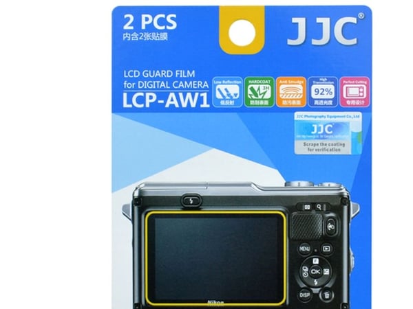 JJC LCP-AW1, Gjennomsiktig, Nikon, AW1, Polyetylentereftalat (PET), Ripebestandig, 2 stykker