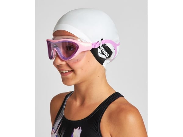 Arena The One Mask Jr, Unisex, En Størrelse, Rosa, Gjennomsiktig, Polykarbonat, Silikon, Fiolett, Polykarbonat