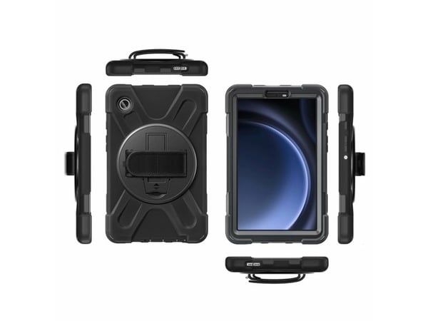4smarts GRIP - Baksidedeksel for nettbrett - robust - polykarbonat, termoplast-polyuretan (TPU), gummi - svart - for Samsung Galaxy Tab A9