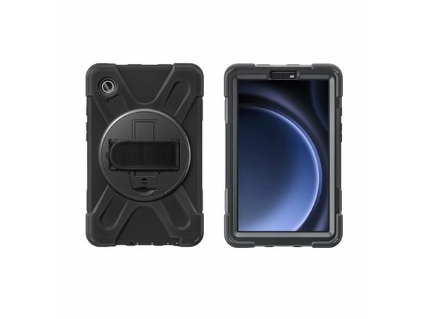 4smarts GRIP - Baksidedeksel for nettbrett - robust - polykarbonat, termoplast-polyuretan (TPU), gummi - svart - for Samsung Galaxy Tab A9
