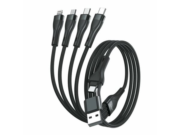 4smarts 541023, 1,2 m, USB A/USB C, USB C/Micro USB-A/Lightning, musta