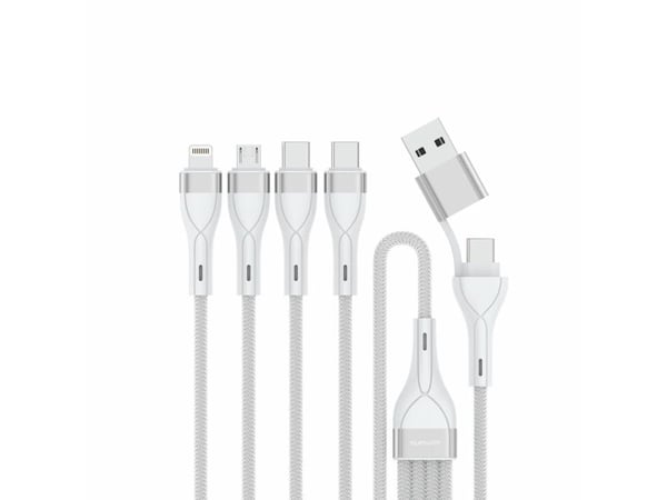 4smarts 541024, 1,2 m, USB A/USB C, USB C/Micro USB-A/Lightning, Hvit