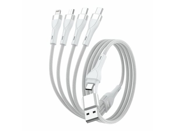 4smarts 541024, 1,2 m, USB A/USB C, USB C/Micro USB-A/Lightning, Hvit