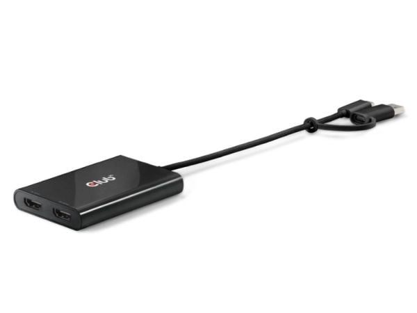 CLUB3D CSV-1475, USB Type-C, 2x HDMI, 3840 x 2160 pikseliä, musta, 10 bittiä, 61 mm