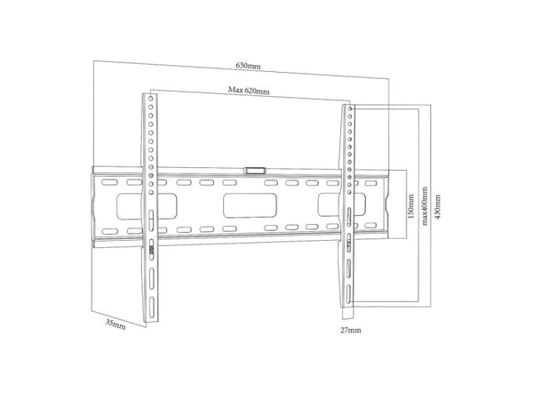 Brakett for TV Maclean, maks VESA 600x400, 32-100", 80kg, MC-419