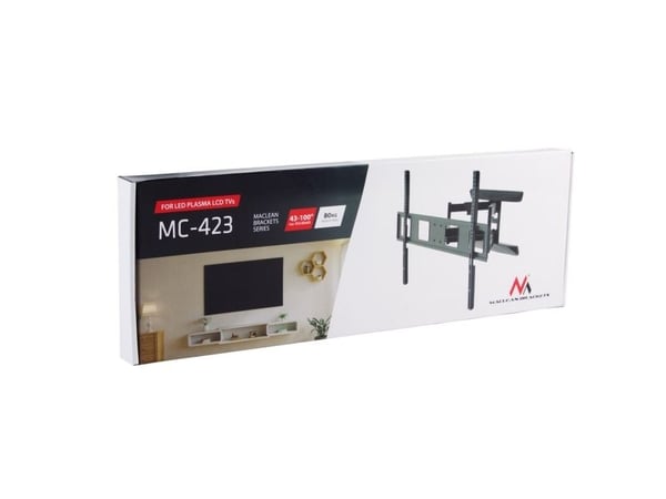 Maclean MC-423 TV-feste Full Motion TV-veggfeste 43"-100" maks 80 kg VESA 800x600 Justerbart tilt-svivel veggfeste
