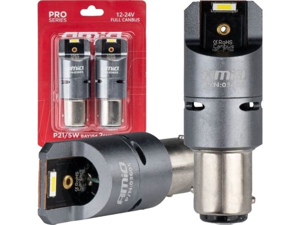 LED-lamput full canbus pro p21/5w 2x1860 smd valkoinen 12v 24v amio-03605 amio-03605