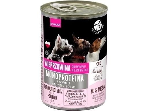 PET REPUBLIC monoprotein fläsk - våtfoder för hund - 400 g