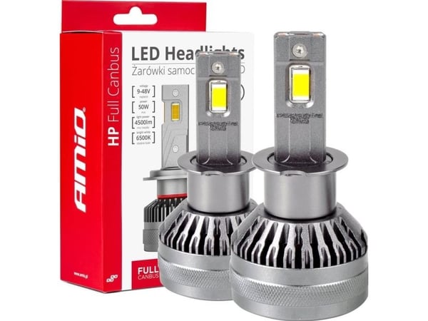 Led autolamput hp full canbus h3 12v 24v 6500k amio-03672 amio-03672