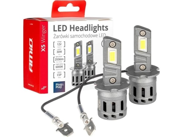 LED auton lamput x5 sarjan winger h3 6000k canbus amio-03944 amio-03944