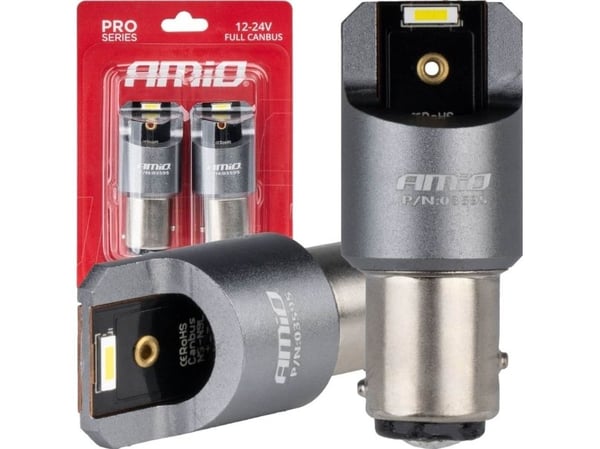 LED-lamput full canbus pro bay15d p21/5w 2x1860smd valkoinen 12v 24v amio-03595