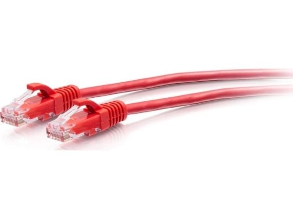 C2G 1ft (0.3m) Cat6a Snagless Unshielded (UTP) Slim Ethernet Network Patch Cable - Red - Koblingskabel - RJ-45 (hann) til RJ-45 (hann) - 30 cm - 4....