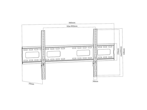 Brakett for TV Maclean, maks VESA 800x400, 43-120", 120kg, MC-420