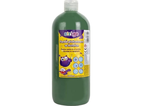 Strigo farge til plakat i flaske 1000 ml mørkegrønn Strigo farge til plakat i flaske 1000 ml mørkegrønn